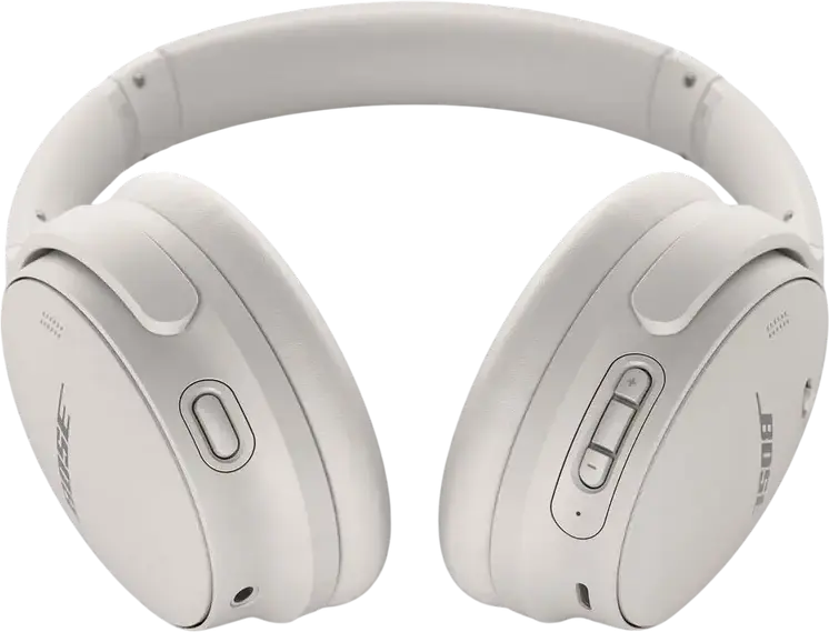 Casca Bose QuietComfort Wireless Over-Ear cu Anulare Activă a Zgomotului (ANC), Bluetooth 5.1, Wind Block, Autonomie 24h, Microfon Integrat, Albă