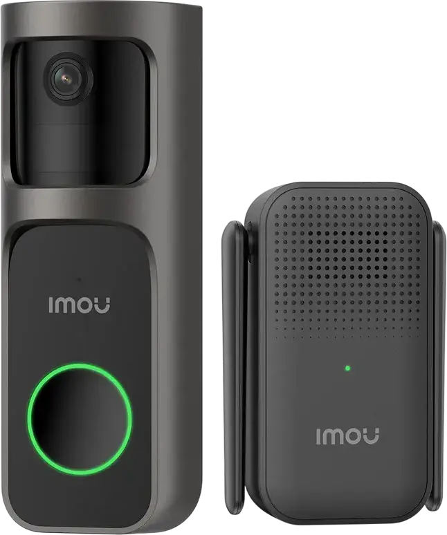 IMOU Doorbell 2S Kit (DB-2SP-3T0W) 2K QHD Video Doorbell, 166° Wide-Angle 30° Rotatable Lens, 5000mAh Battery, PIR Human Detection, Two-Way Talk, Wi-Fi Chime Extender, Black