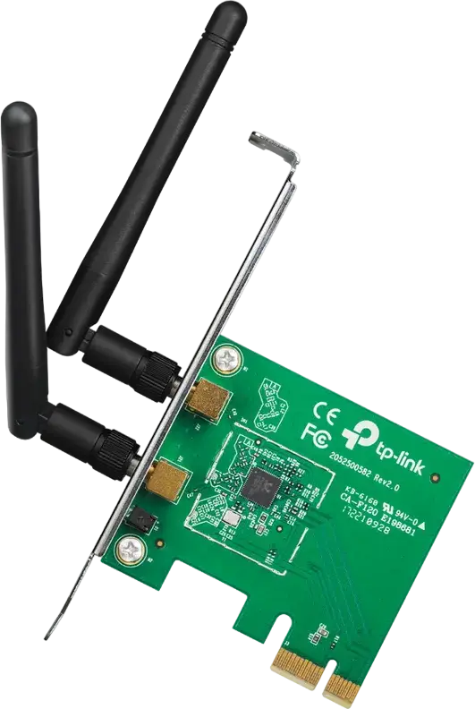TP-Link TL-WN881ND Wireless N PCI Express Adapter, 300Mbps, 2.4GHz, 2x2 MIMO, Dual Detachable Omni-Directional Antennas, Low-Profile Bracket