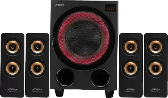 Sistem boxe multimedia F&D F7700X 4.1, Putere 80W RMS, Bluetooth 5.0, Radio FM, Subwoofer 5.25", Telecomandă, Culoare: Negru