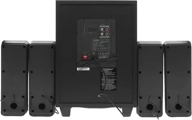 Sistem boxe multimedia F&D F7700X 4.1, Putere 80W RMS, Bluetooth 5.0, Radio FM, Subwoofer 5.25", Telecomandă, Culoare: Negru
