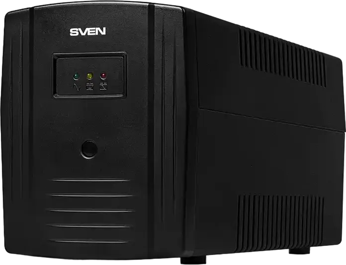 SVEN Pro Line Interactive UPS, 1000 VA, AVR, Sinusoidal Output, LCD Display, USB & RJ-45 Protection, 3 EU Sockets, Tower Form Factor