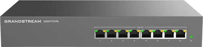 Comutator PoE Grandstream GWN7701PA, 8x IEEE 802.3af/at