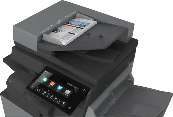 Цветное МФУ Sharp BP-50C26EU, цифровой многофункциональный принтер, печать копирование сканирование факс, A3 SRA3, 26 стр/мин, 1200 dpi, 5ГБ RAM, 128ГБ SSD, сенсорный экран 10.1", серый