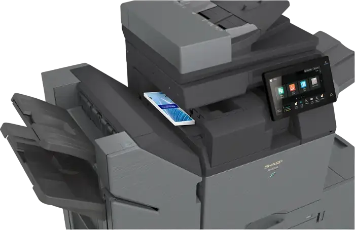 Цветное МФУ Sharp BP-50C26EU, цифровой многофункциональный принтер, печать копирование сканирование факс, A3 SRA3, 26 стр/мин, 1200 dpi, 5ГБ RAM, 128ГБ SSD, сенсорный экран 10.1", серый