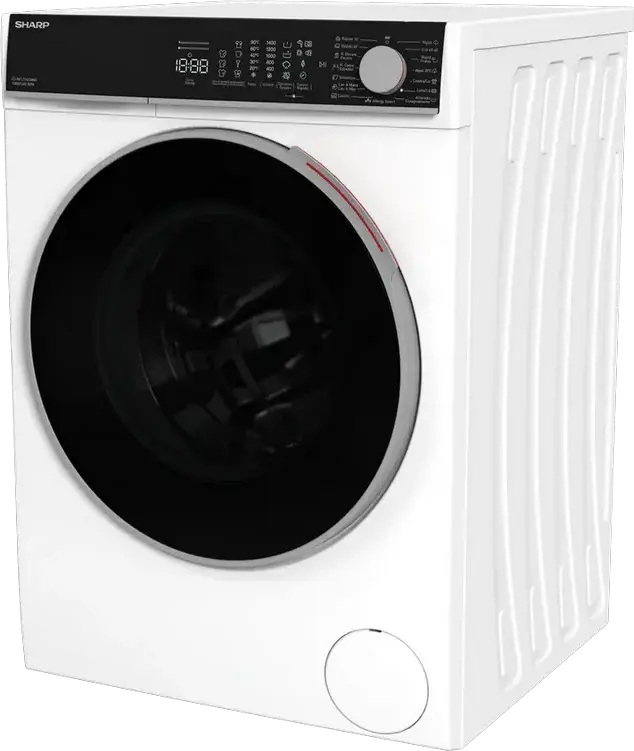 Sharp ES-NFL014CWNA Front Load Washing Machine, 10kg Capacity, Energy Class A, 1400 rpm, Inverter Motor, Steam Cleaning, Allergy Smart, Color: White