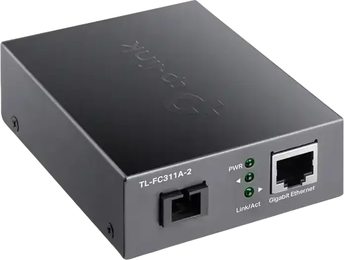 Convertor Media Gigabit WDM TP-Link TL-FC311A-2, RJ45 către Fibra Optică SC, Distanță Transmisie 2km, Carcasă Metalică, Gigabit Ethernet