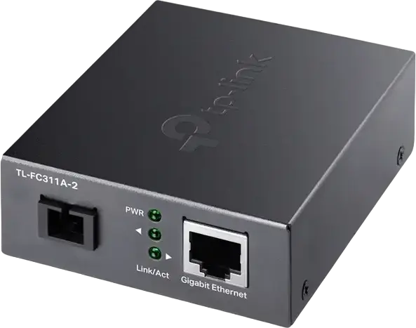 Convertor Media Gigabit WDM TP-Link TL-FC311A-2, RJ45 către Fibra Optică SC, Distanță Transmisie 2km, Carcasă Metalică, Gigabit Ethernet