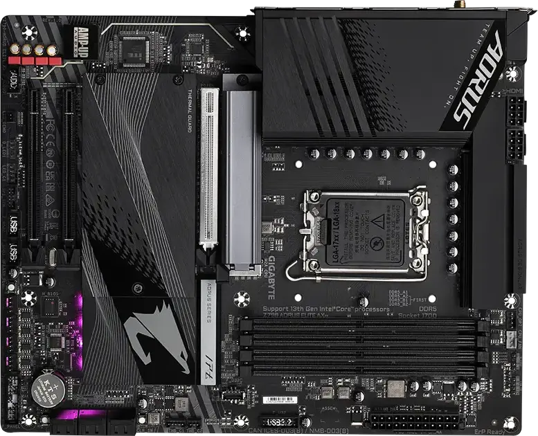 Gigabyte Z790 AORUS ELITE AX Motherboard LGA1700 Intel Z790 ATX DDR5 7600MHz OC 128GB-256GB RAM PCIe Gen4 M.2 WiFi 6 Bluetooth 5.3 2.5GbE Ethernet