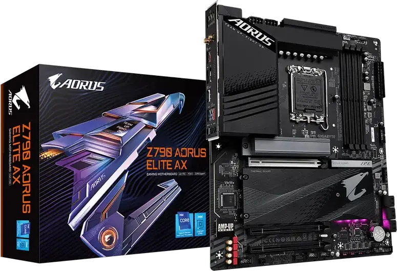 Gigabyte Z790 AORUS ELITE AX Motherboard LGA1700 Intel Z790 ATX DDR5 7600MHz OC 128GB-256GB RAM PCIe Gen4 M.2 WiFi 6 Bluetooth 5.3 2.5GbE Ethernet