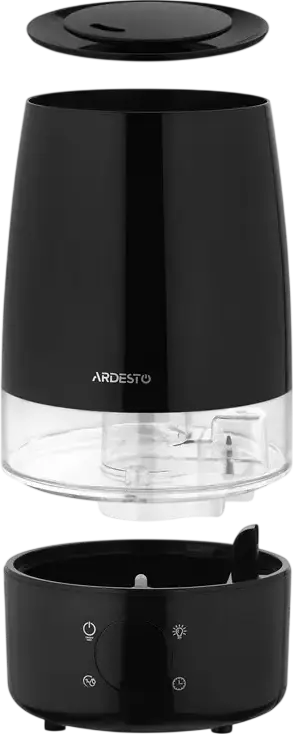 Ardesto USH-H-4B Ultrasonic Humidifier, 4L Tank, 280ml/h, Touch Control, LED Display, Remote, Timer, Hygrostat, Aroma Diffuser, 7-Color Light, Black