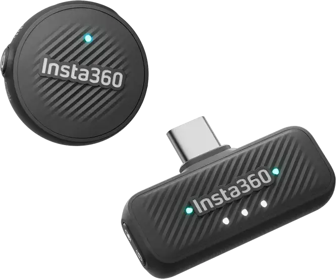 Microfon portabil pentru înregistrare vocală Insta360 Mic Air (1 TX + 1 RX), Fără fir, Negru
