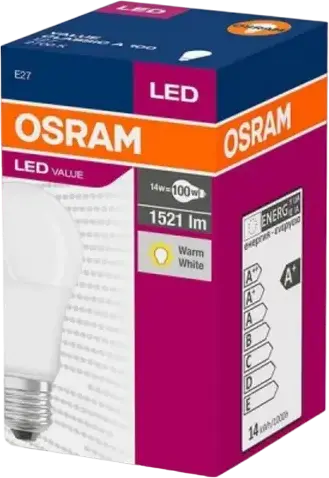 Osram VALUECLA100 LED Bulb E27 13W 6500K Cool White Classic A-shape Matte Finish 1200-1599 lm 220-240V Energy Class F
