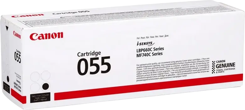 Тонер-картридж Canon CRG-055 (055BK) черный, ресурс 2300 страниц, для i-SENSYS MF744Cdw, MF742Cdw, MF746Cx, LBP663Cdw, LBP664Cx, серий LBP66x и MF74x