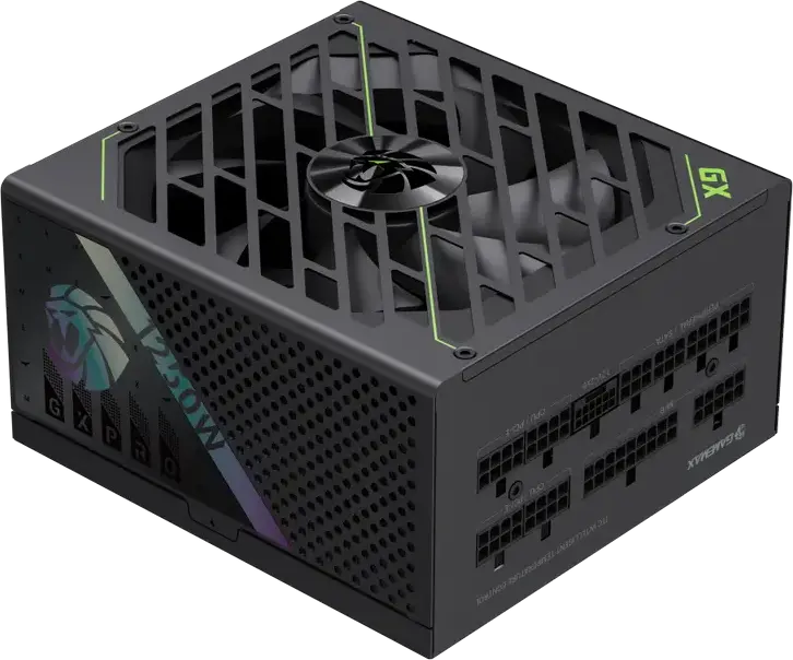 Sursă Gamemax GX PRO 1250G 1250W, 80 Plus Gold, Fully Modular, ATX 3.1 & PCIe 5.1 Ready, Conector 12V-2x6, Ventilator FDB, Condensatori Japonezi, Negru