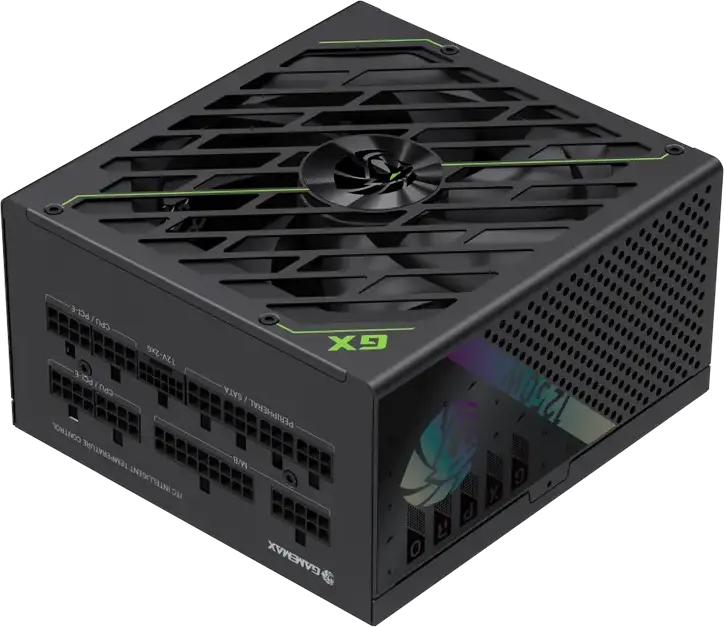 Sursă Gamemax GX PRO 1250G 1250W, 80 Plus Gold, Fully Modular, ATX 3.1 & PCIe 5.1 Ready, Conector 12V-2x6, Ventilator FDB, Condensatori Japonezi, Negru
