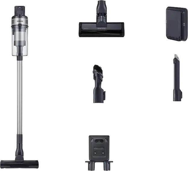 Samsung Jet 60 Turbo VS15A6031R4 Stick Vacuum Cleaner, Digital Inverter Motor, 150 AW Suction, 0.8L Multicyclone Bin, Li-Ion Battery, 5-Stage Filtration