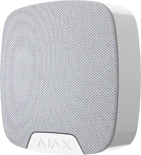 Ajax HomeSiren Wireless Indoor Siren HS.J00000EU, Jeweller Protocol, 81-105 dB Sound Pressure, 2000m Range, White, IP50 Protection