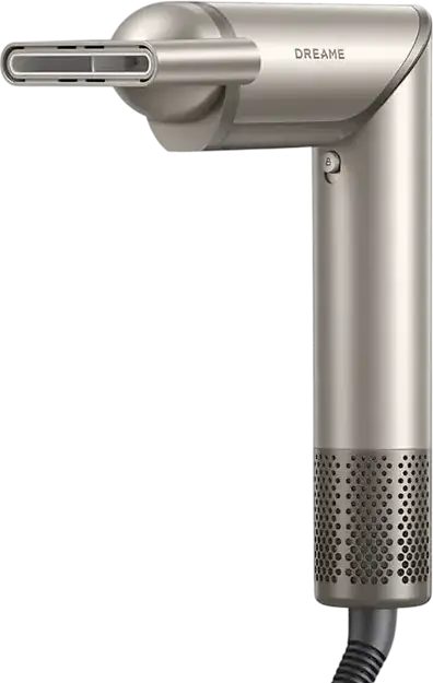 Dreame Dazzle Hair Styler and Dryer, 1400W High-Speed 110,000 RPM Motor, 3 Temperature & Airflow Levels, 300M Negative Ions, Smart Display, Gold