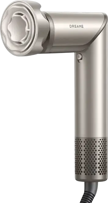 Dreame Dazzle Hair Styler and Dryer, 1400W High-Speed 110,000 RPM Motor, 3 Temperature & Airflow Levels, 300M Negative Ions, Smart Display, Gold