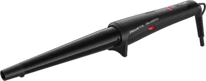 Rowenta CF324LF0 Karl Lagerfeld Conical Curling Iron, Keratin & Glow Coating, Ionic Generator, 120-200°C, 34mm Max Barrel, 360° Swivel Cord