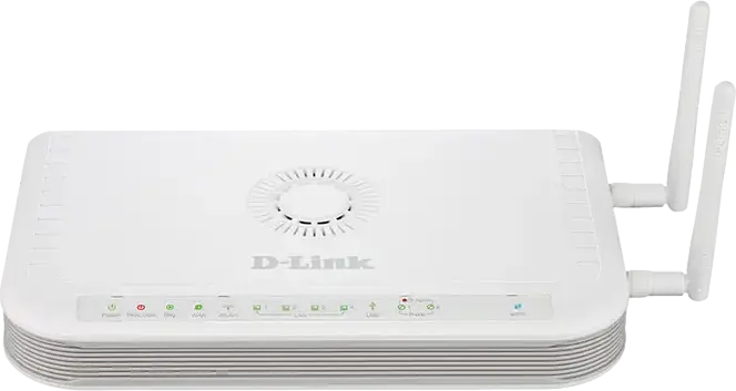 Router Wireless VoIP D-Link DVG-N5402GF, Wi-Fi N 300 Mbps, 2 Porturi FXS, LAN/WAN Gigabit Ethernet SFP, 2 Antene Externe, Alb