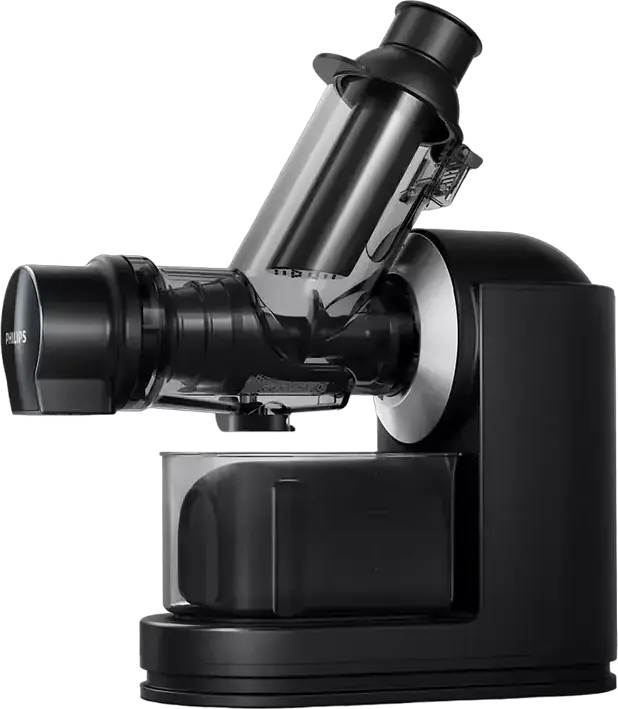 Sorcator de fructe și legume Philips Viva Collection HR1889/70 Slow Juicer, 150W, Tub de alimentare XL, Tehnologie QuickClean, Lame Inox, Negru