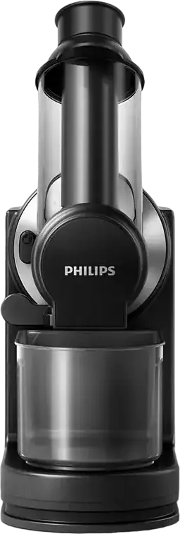 Sorcator de fructe și legume Philips Viva Collection HR1889/70 Slow Juicer, 150W, Tub de alimentare XL, Tehnologie QuickClean, Lame Inox, Negru