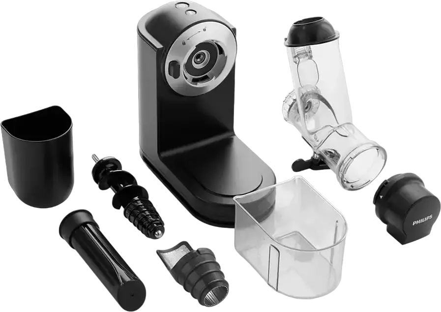Sorcator de fructe și legume Philips Viva Collection HR1889/70 Slow Juicer, 150W, Tub de alimentare XL, Tehnologie QuickClean, Lame Inox, Negru