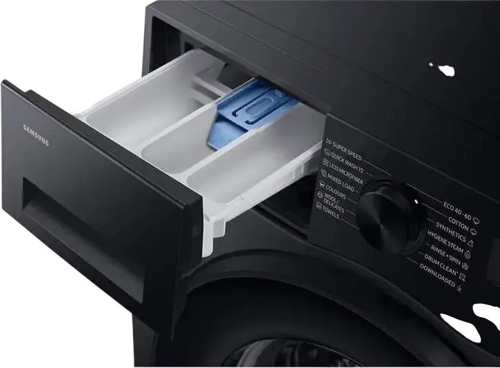 Mașină de spălat cu încărcare frontală Samsung WW80FG5L32ABLE, 8kg, Clasa Energetică A, 1200 rpm, Digital Inverter, AI Ecobubble, Hygiene Steam, Wi-Fi, Negru