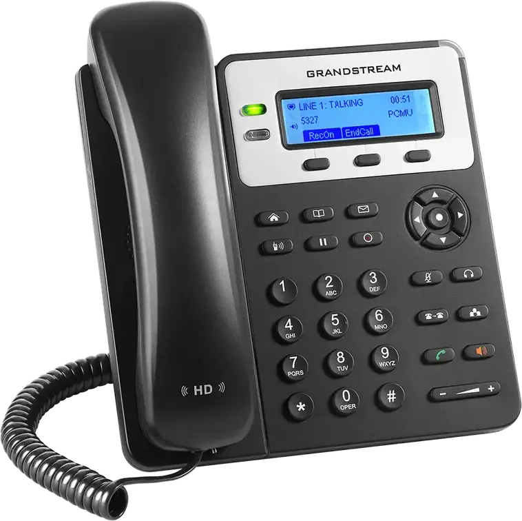 Grandstream GXP1620 IP Phone, 2 SIP Accounts, 2 Line Keys, HD Audio, 3-way Conferencing, Dual 10/100 Mbps Ports, PoE IEEE 802.3af, Monochrome LCD, Black