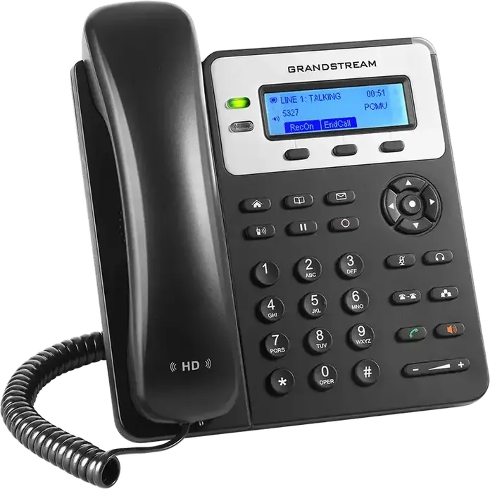 Grandstream GXP1620 IP Phone, 2 SIP Accounts, 2 Line Keys, HD Audio, 3-way Conferencing, Dual 10/100 Mbps Ports, PoE IEEE 802.3af, Monochrome LCD, Black