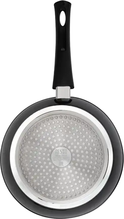Resto ARIES 93012 Non-Stick Aluminum Frying Pan, 24 cm, PFLUON Coating, PFOA Free, Thermospot Indicator, Black
