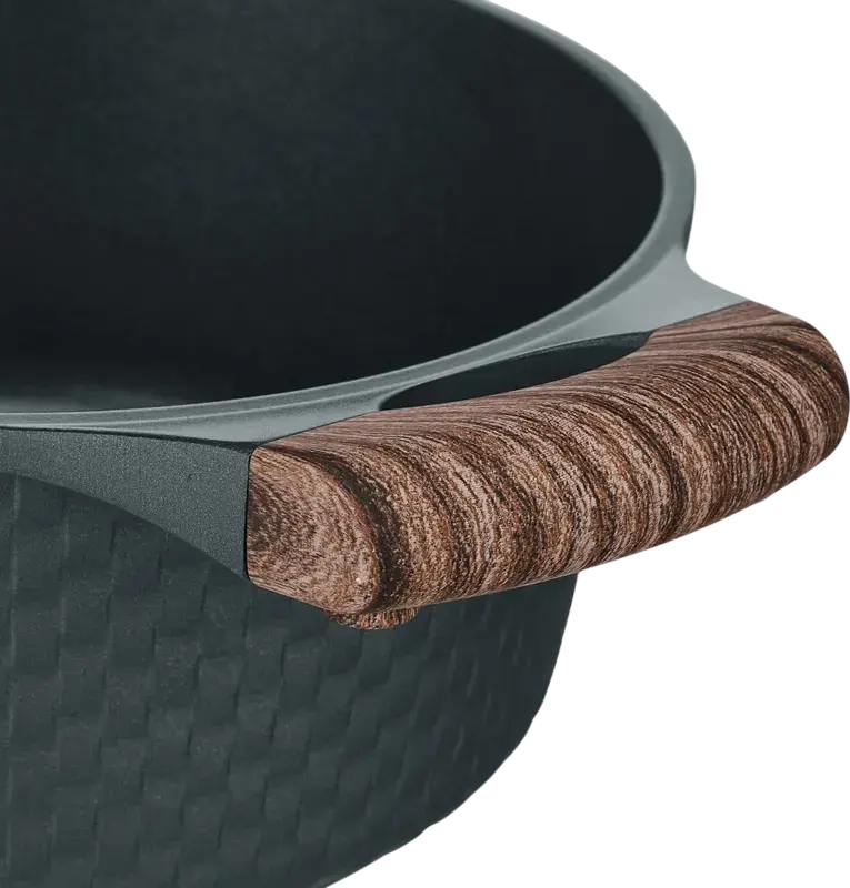 Resto 93901 RAN Aluminium Casserole with Glass Lid, 20 cm, 2.4L, Pfluon Cookmark Non-Stick Coating, Induction Bottom, PFOA Free, Black