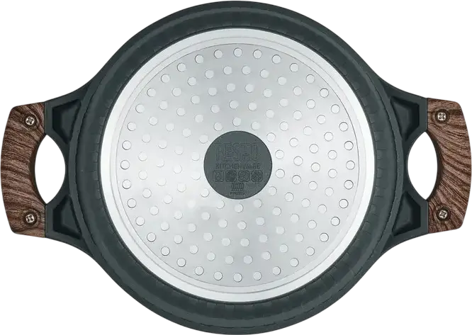 Resto 93901 RAN Aluminium Casserole with Glass Lid, 20 cm, 2.4L, Pfluon Cookmark Non-Stick Coating, Induction Bottom, PFOA Free, Black