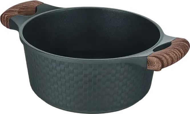 Resto 93901 RAN Aluminium Casserole with Glass Lid, 20 cm, 2.4L, Pfluon Cookmark Non-Stick Coating, Induction Bottom, PFOA Free, Black