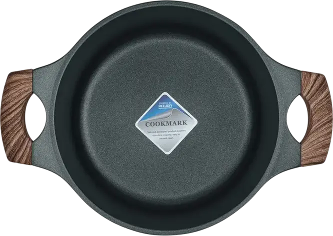 Resto 93901 RAN Aluminium Casserole with Glass Lid, 20 cm, 2.4L, Pfluon Cookmark Non-Stick Coating, Induction Bottom, PFOA Free, Black