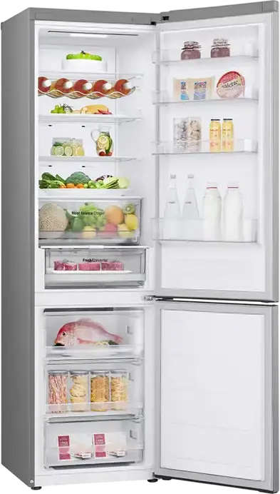 LG GBV3210DPY Combi Refrigerator Bottom Freezer, Total No Frost, 387L, Smart Inverter Compressor, DoorCooling+, ThinQ Wi-Fi, Silver, 59.5x203x68.2 cm