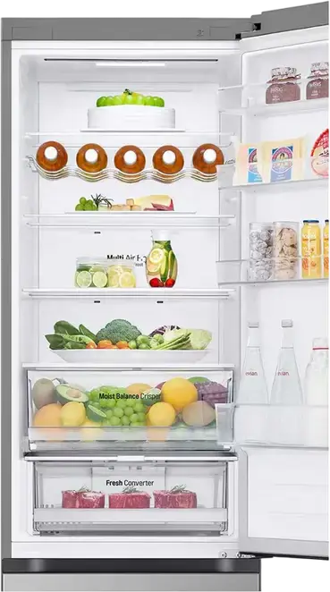 LG GBV3210DPY Combi Refrigerator Bottom Freezer, Total No Frost, 387L, Smart Inverter Compressor, DoorCooling+, ThinQ Wi-Fi, Silver, 59.5x203x68.2 cm