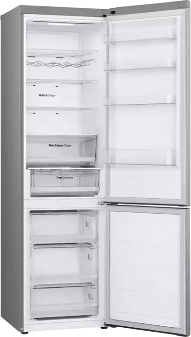 LG GBV3210DPY Combi Refrigerator Bottom Freezer, Total No Frost, 387L, Smart Inverter Compressor, DoorCooling+, ThinQ Wi-Fi, Silver, 59.5x203x68.2 cm