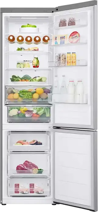 LG GBV3210DPY Combi Refrigerator Bottom Freezer, Total No Frost, 387L, Smart Inverter Compressor, DoorCooling+, ThinQ Wi-Fi, Silver, 59.5x203x68.2 cm