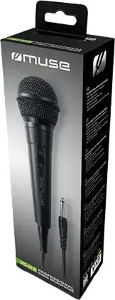 Muse MC-20 B Wired Karaoke Microphone, Uni-directional Polar Pattern, 30Hz-15kHz Frequency Response, 6.3mm Jack, 3m Cable, Black