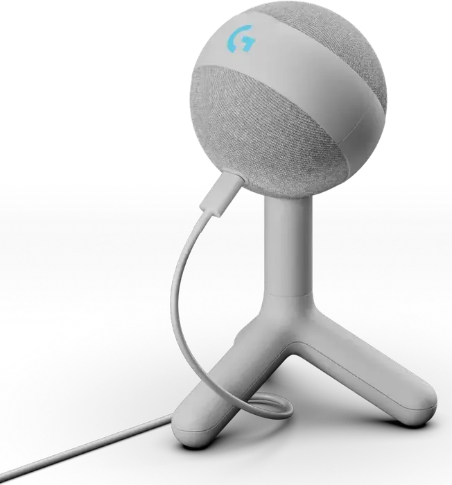 Microfon Condensator USB Logitech G Yeti Orb 988-000558, Tip Cardioid, Presete Blue VO!CE, Iluminare LIGHTSYNC RGB, Alb, Compatibil Windows și Mac