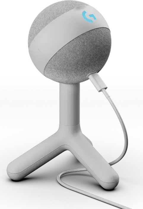 Microfon Condensator USB Logitech G Yeti Orb 988-000558, Tip Cardioid, Presete Blue VO!CE, Iluminare LIGHTSYNC RGB, Alb, Compatibil Windows și Mac