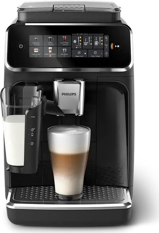 Philips EP3341/50 3300 Series Fully Automatic Espresso Machine, LatteGo Milk System, SilentBrew, Ceramic Grinder, AquaClean, 1.8L Tank, Black