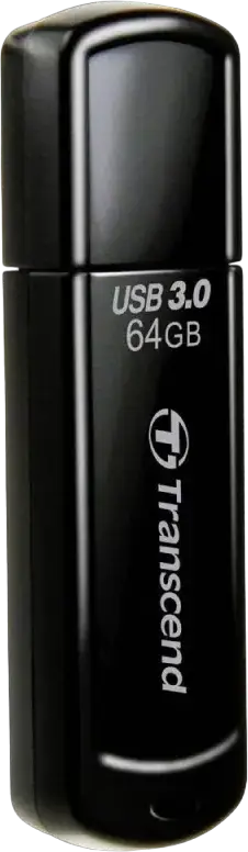 Transcend JetFlash 700 64GB USB 3.1 Gen 1 Flash Drive, TS64GJF700, USB 5Gbps Type-A, Read Speed up to 90MB/s, Black ABS Plastic, Windows macOS Linux