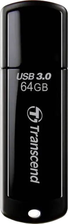 Transcend JetFlash 700 64GB USB 3.1 Gen 1 Flash Drive, TS64GJF700, USB 5Gbps Type-A, Read Speed up to 90MB/s, Black ABS Plastic, Windows macOS Linux