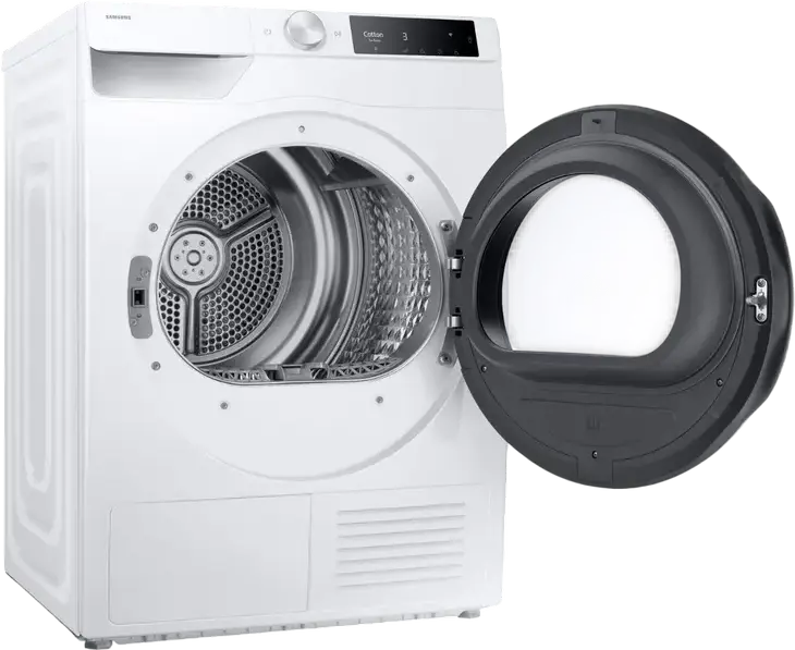 Samsung DV90T6240LE Heat Pump Tumble Dryer, 9 kg Capacity, Energy Class A+++, OptimalDry Sensor, SmartThings, Hygiene Care, White/Black, Freestanding