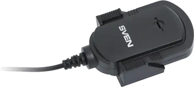 SVEN MK-150 Omnidirectional Electret Condenser Lavalier Microphone, 3.5mm Mini-Jack, 50-16000Hz, 1.8m Cable, with On/Off Switch and Table Mount, Black