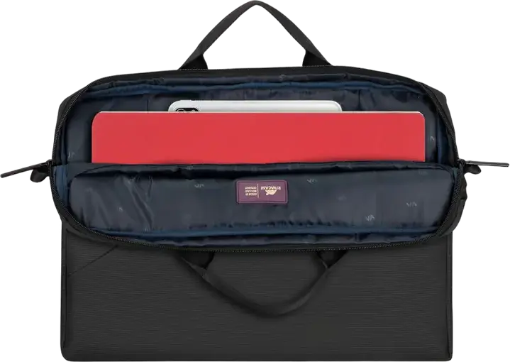 Rivacase Tivoli 8730 Laptop Bag for 15.6 inch Laptops and 10.1 inch Tablets, Grey Polyester Case with Padded Compartment and Adjustable Shoulder Strap